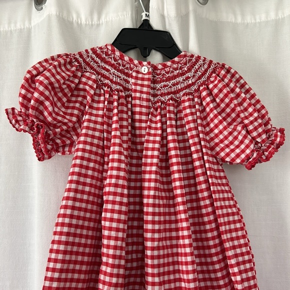 GUC 2T smocked red and white gingham dress. Great for Christmas! - Picture 3 of 4